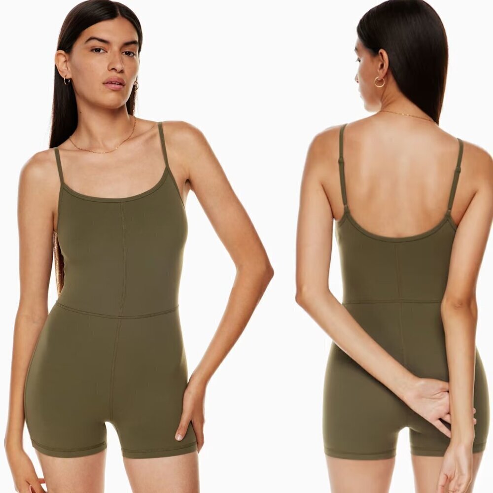 Wilfred Free Olive Green Sweat-wicking Freestyle 3" Shorts Romper 20680